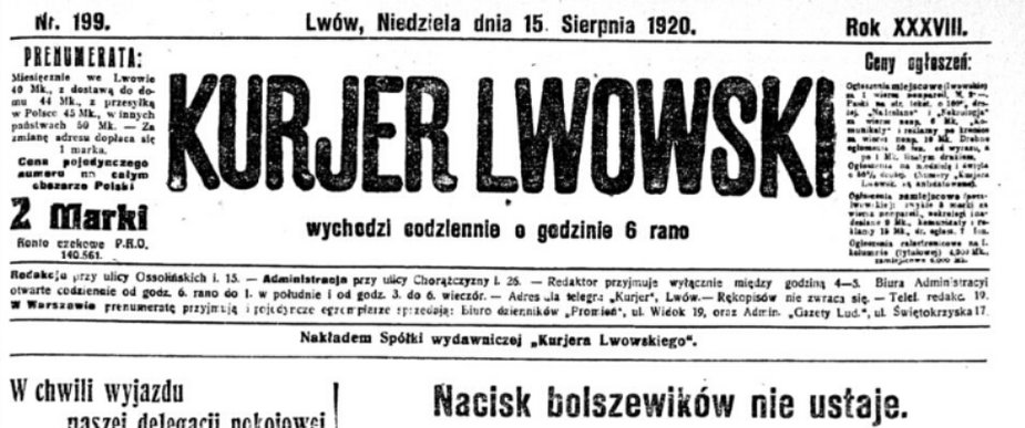 Kurier Lwowski - 15 sierpnia 1920 r.