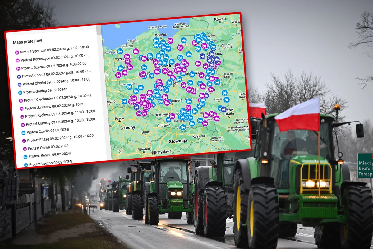  Wielki paraliż dróg w całej Polsce. Protest rolników 9 lutego, oto MAPA