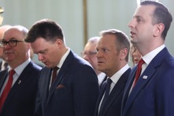 Włodzimierz Czarzasty, Szymon Hołownia, Donald Tusk, Władysław Kosiniak-Kamysz