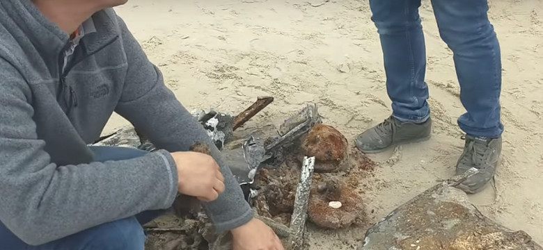 Na plaży w Stegnie znaleziono wrak samolotu