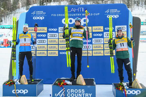 Lucas Chanavat, Johannes Hoesflot Klaebo i Sindre Bjoernestad Skar