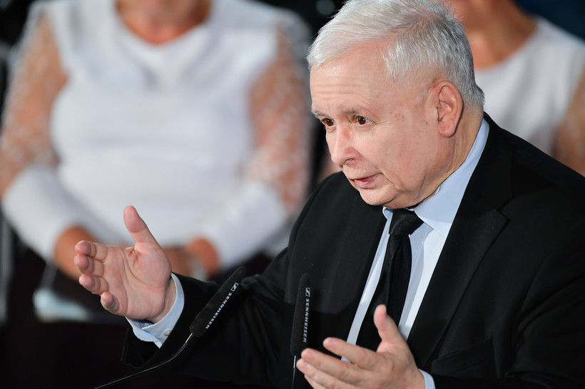 Jarosław Kaczyński podczas spotkania z mieszkańcami Siedlec
