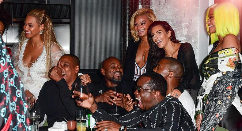 Alicia Keys, Swizz Beatz, Beyonce, Jay-Z, Kanye West, Kim Kardashian, Sean Diddy Combs and Cassie