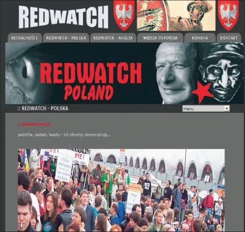 Strona Redwatch jest internetowym ramieniem organizacji Krew i Honor. Otwarcie nawołuje się na niej do nienawiści na tle światopoglądowym czy rasowym.