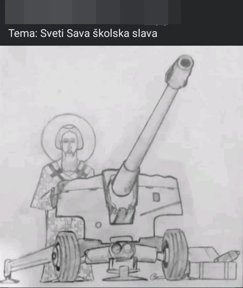 Sveti Sava iza haubice