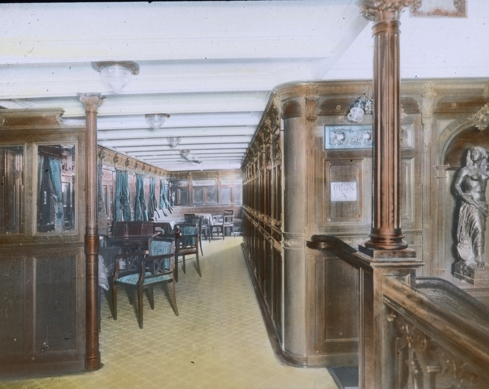 Wnętrze Titanica - pierwsza klasa (fotografia koloryzowana)