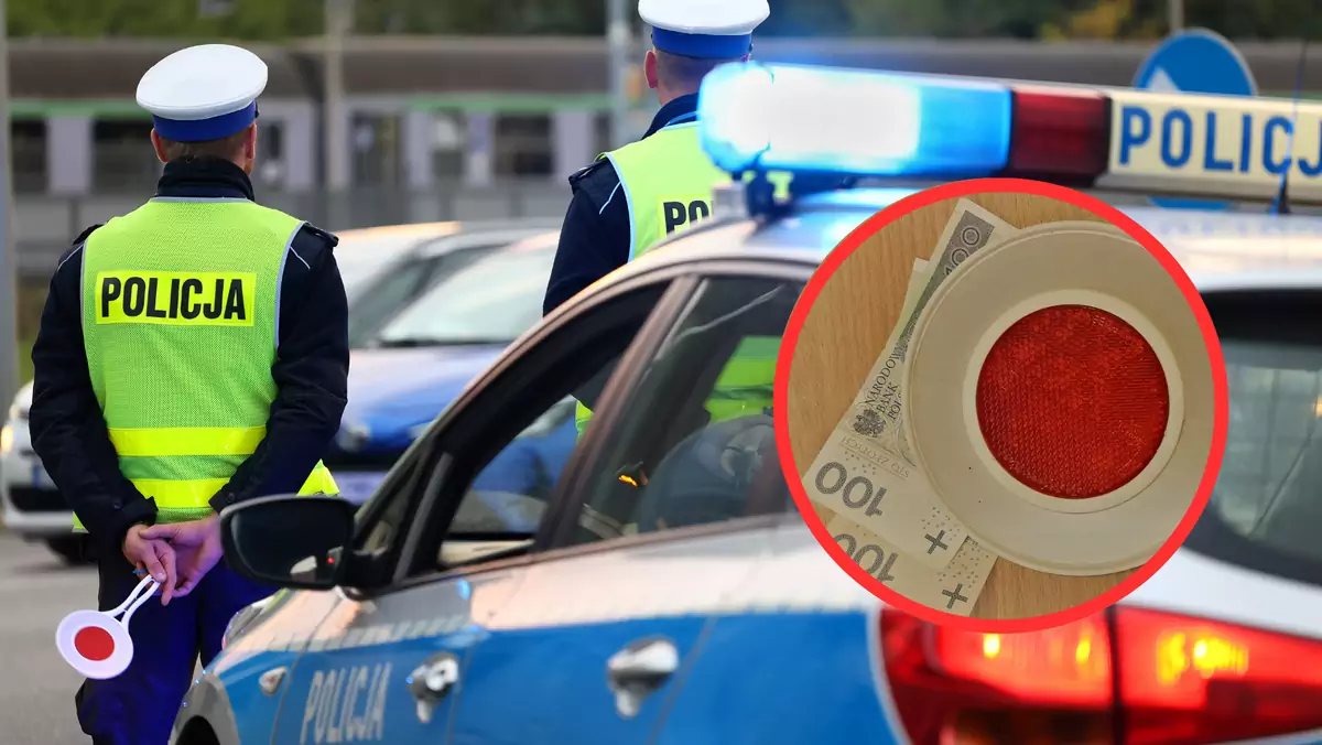 Kierowca BMW uznał, że 200 zł wrzucone do radiowozu wystarczy, aby policjanci puścili go wolno (fot. materiały prasowe policji)