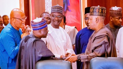 Vice President Kashim Shettima presides over maiden NEC meeting of the Tinubu administration. [Twitter:Presidency]