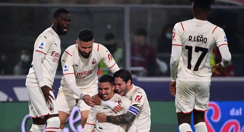 Ismael Bennacer struck the crucial third goal for AC Milan Creator: Marco BERTORELLO