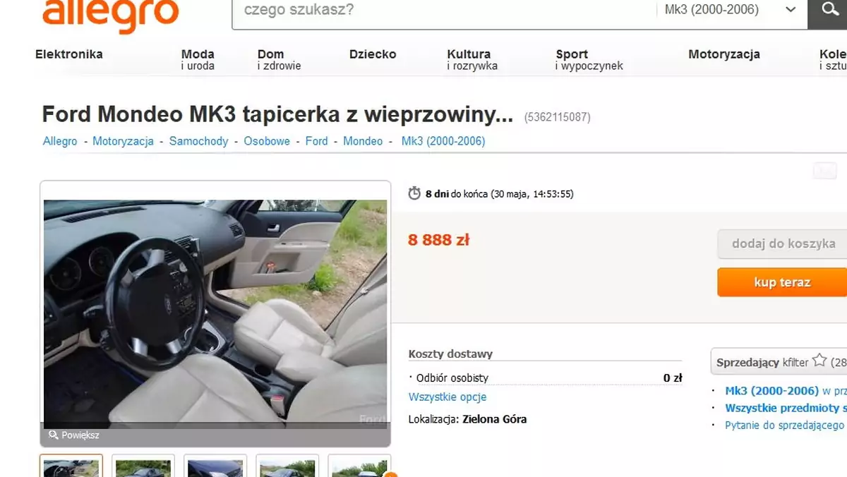 Ogłoszenie sprzedaży Forda Mondeo