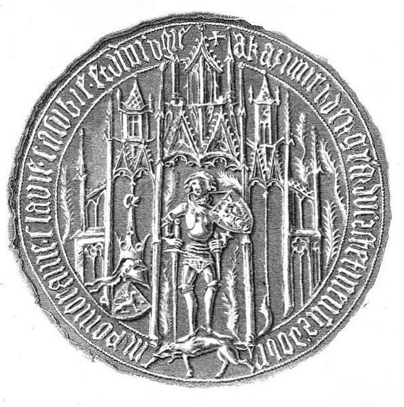 Pieczęć Kaźka Słupskiego, 1373, domena publiczna
