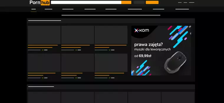 Pierwsza polska kampania reklamowa na Pornhubie. X-kom promuje myszki stworzone dla osób leworęcznych