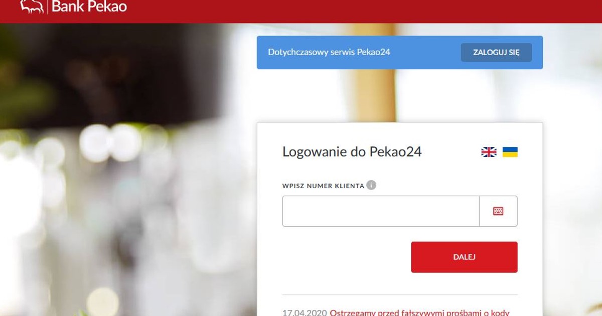 Nowe Pekao24 już jest - odświeżona strona logowania dla klientów banku Pekao