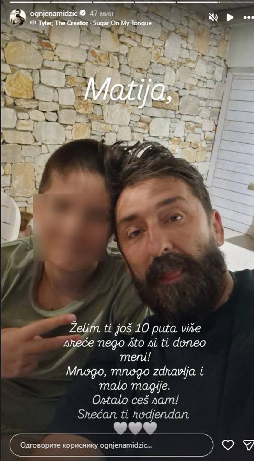 Ognjen Amidžić sa sinom