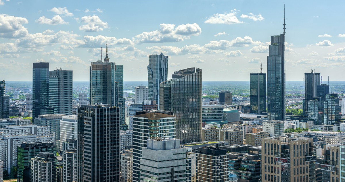 Warszawa wieżowce panorama