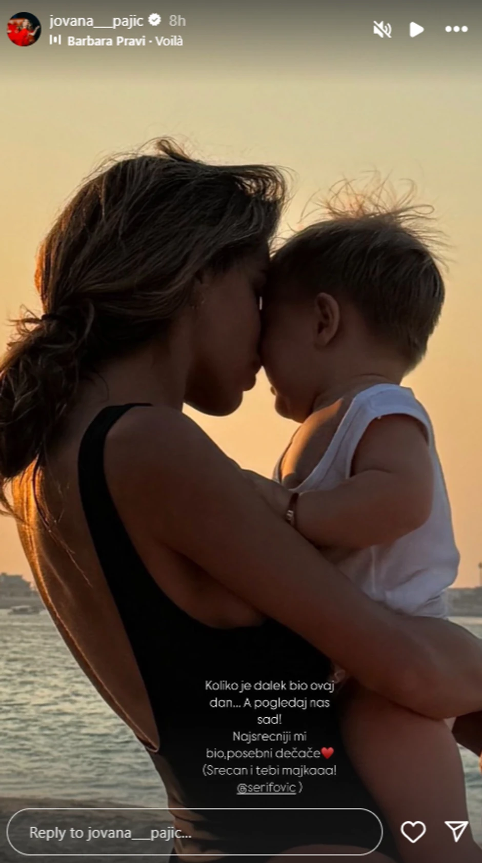 Jovana Pajić podelila fotografiju sa malim Mariom