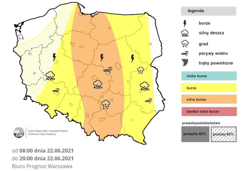 Wtorek będzie kolejnym dniem z silnymi burzami