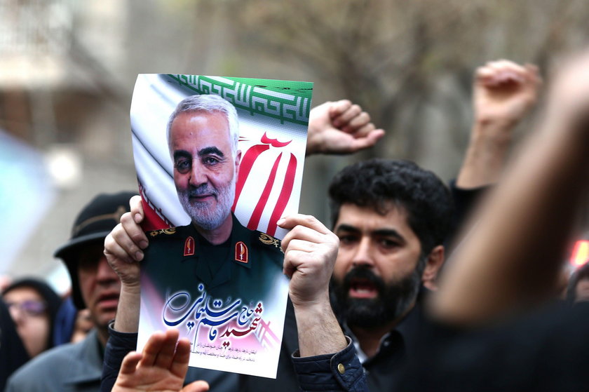 Protest against the assassination of Iranian Major-General Soleimani in front of United Nation offic
