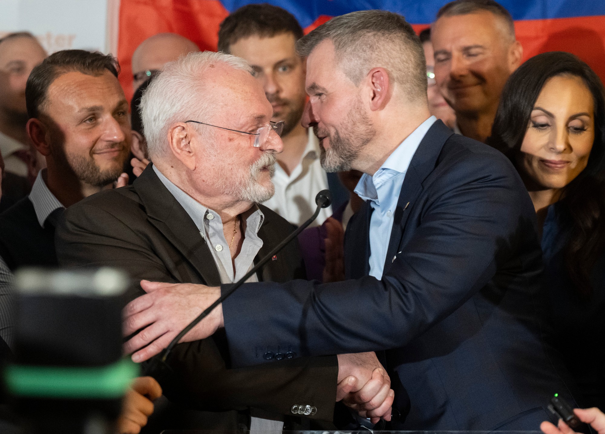 Druhé kolo prezidentských volieb: Pellegrini a bývalý prezident SR Ivan Gašparovič.