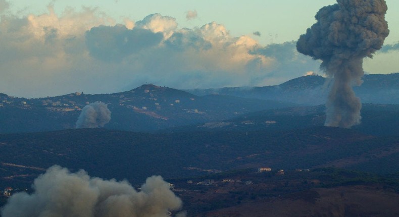 Smoke from the site of Israeli airstrikes near the Lebanon-Israel border, on September 23, 2024.RABIH DAHER via Getty Images