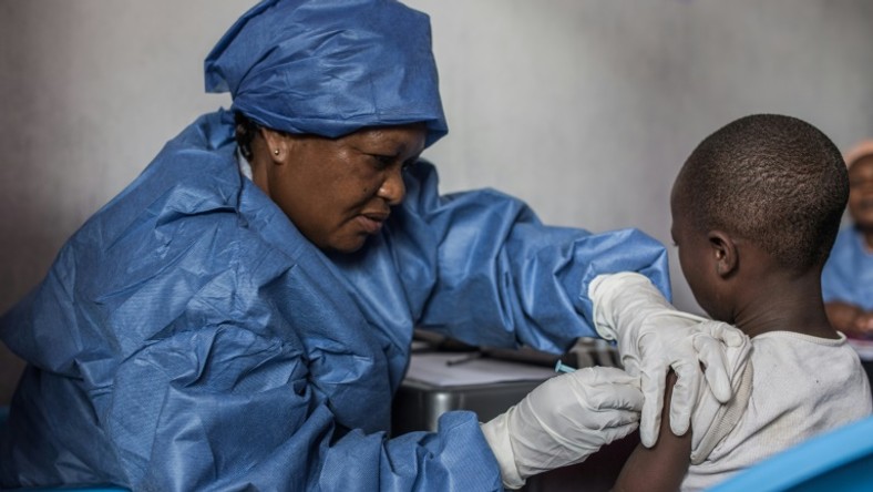 A girl gets inoculated with an Ebola vaccine (pictured November 2019), in Goma, Democratic Republic of Congo