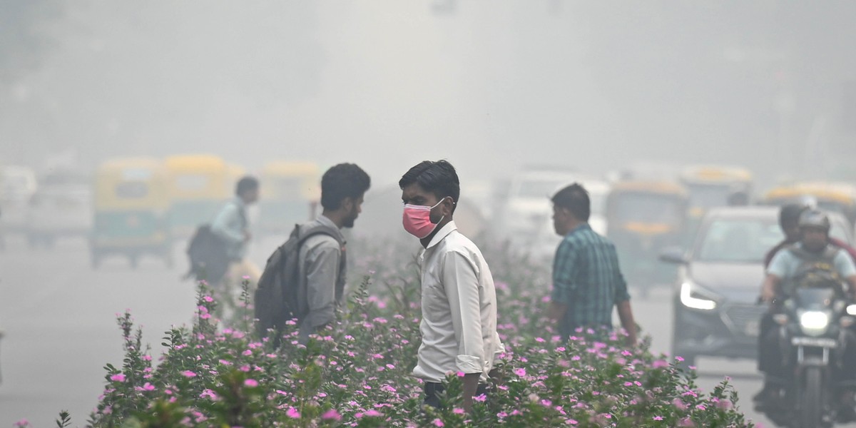 Smog nad New Delhi, 2 listopada 2023.