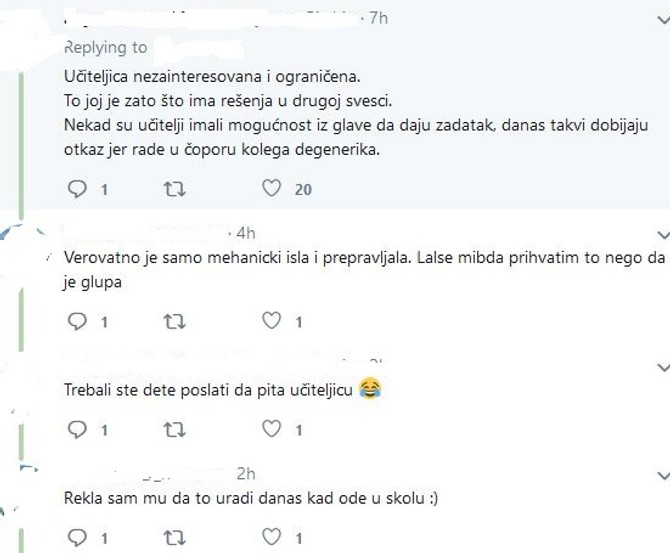 Reakcije na tvit: Bratu smo jedva objasnili zašto mu je netačan zadatak