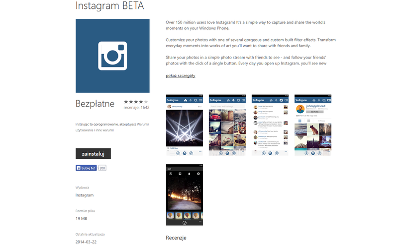 <b>Instagram BETA</b>
<br><br>
Najpopularniejsza na świecie aplikacja do robienia 