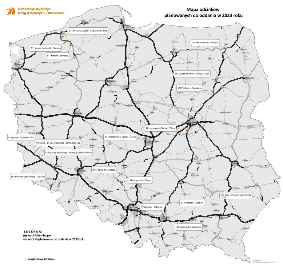 Mapa budowy dróg w 2023 r.