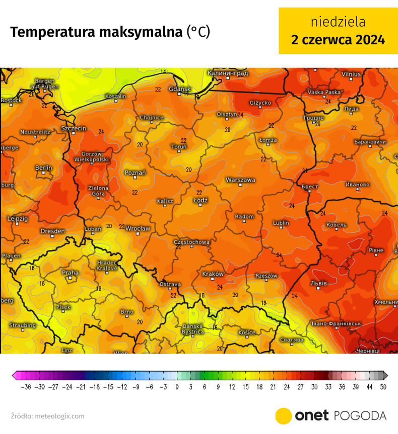 W niedzielę zrobi się nieznacznie chłodniej