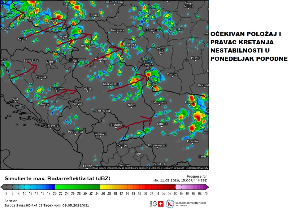Nestabilnosti u ponedeljak