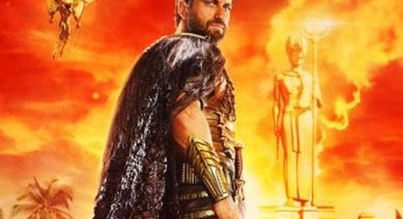 Gerard Butler  as an Egyptian in Gods of Egypt.