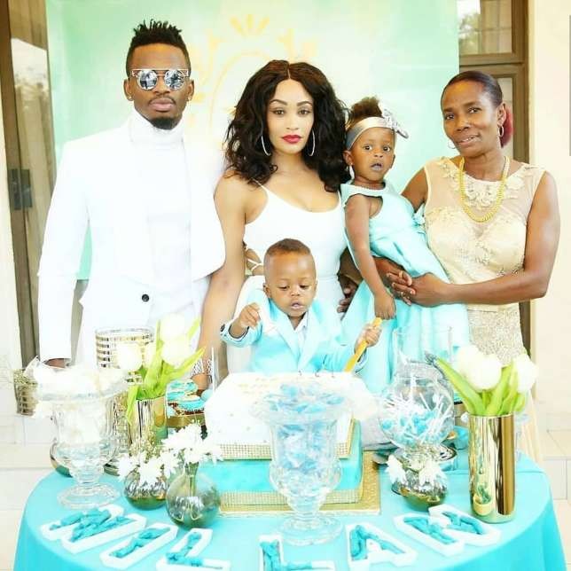 File Image of Diamond with his Kids Tiffah and Nillan, Zari and Mama Dangote .