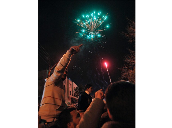 Fajerwerki w Jordanii na cześć egipskiej rewolucji