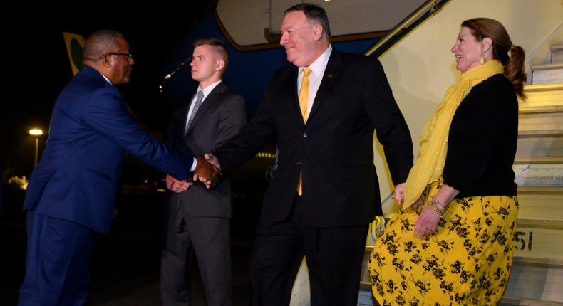 US Secretary of State Mike Pompeo touches down in Ethiopia. (CGTN Africa)