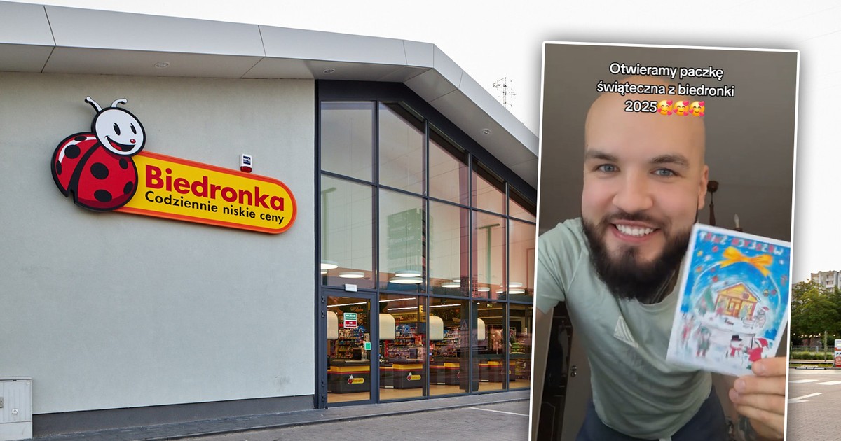 Pokazał świąteczną paczkę od Biedronki. "Ruszy masowy handel na OLX"