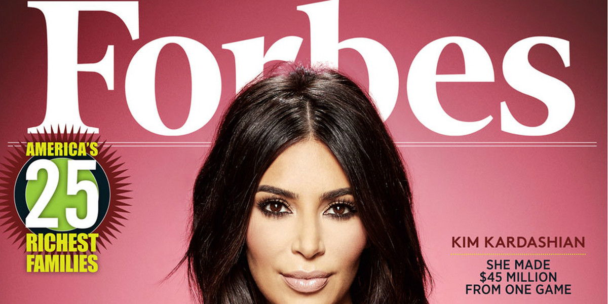 Kim Kardashian zajęła 43. miejsce listy najbogatszych celebrytów amerykańskiego magazynu Forebes
