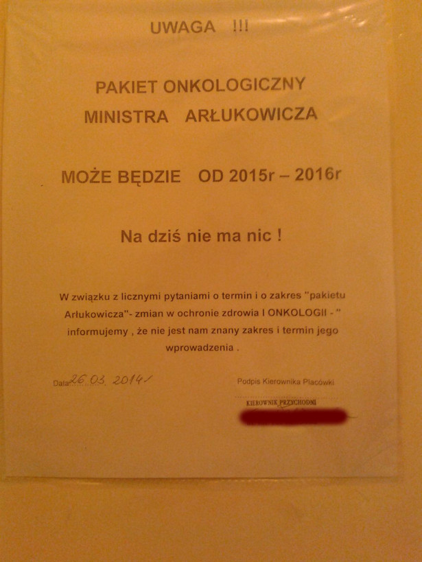 Pakiet Arłukowicza? Przychodnia do pacjentów: Na dziś nie ma nic!