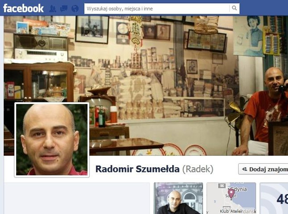 Profil na Facebooku Radomira Szumełdy