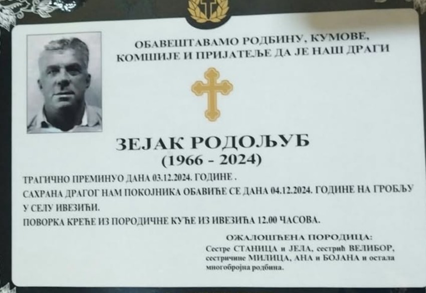 Ovo je Rodoljub koji je poginuo kod Prijepolja