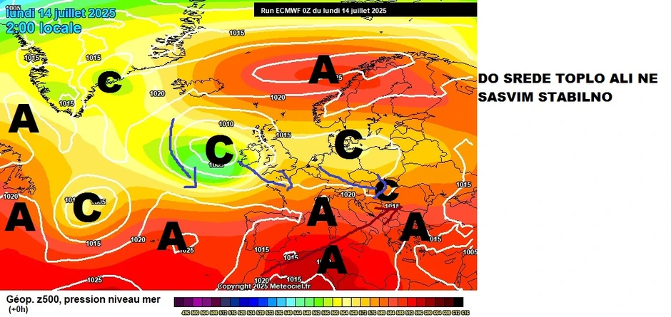 Do srede toplo vreme, ali ne sasvim stabilno