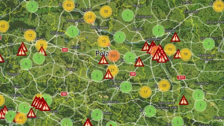 Mapa kleszczy w Polsce