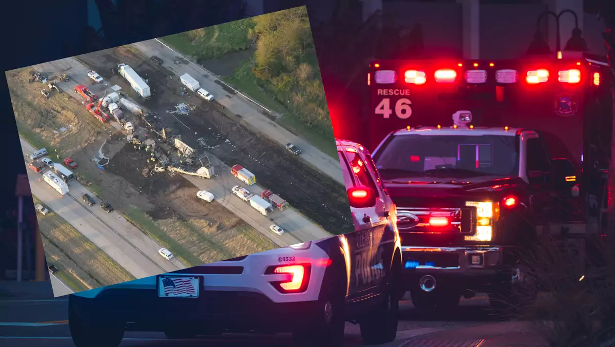 Seria wypadków na autostradzie w Illinois