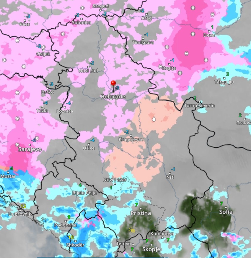Vremenski radar za Božić u 9 sati ujutru