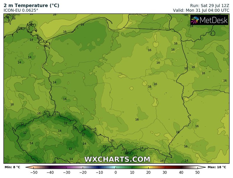 To będzie dość ciepła noc z temperaturą w okolicach 15-16 st. C