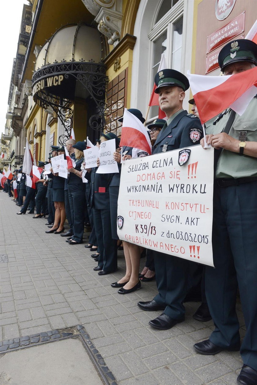 Protesty celników we Wrocławiu