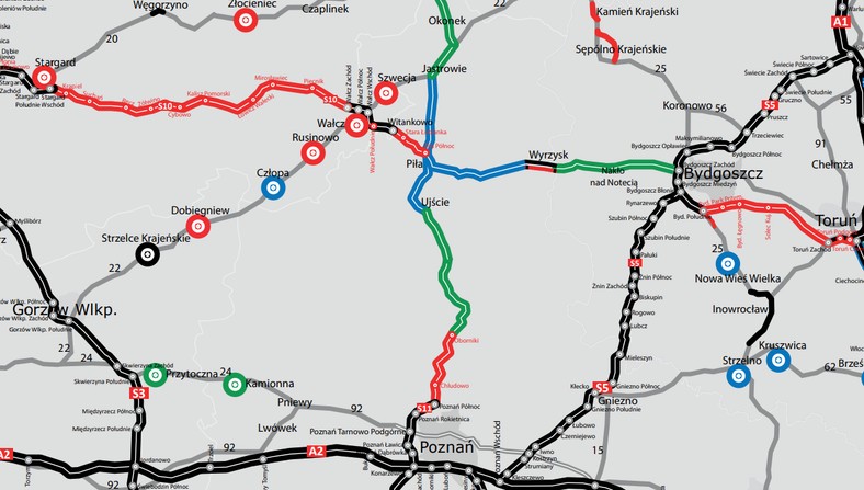 Mapa przyszłej trasy S11