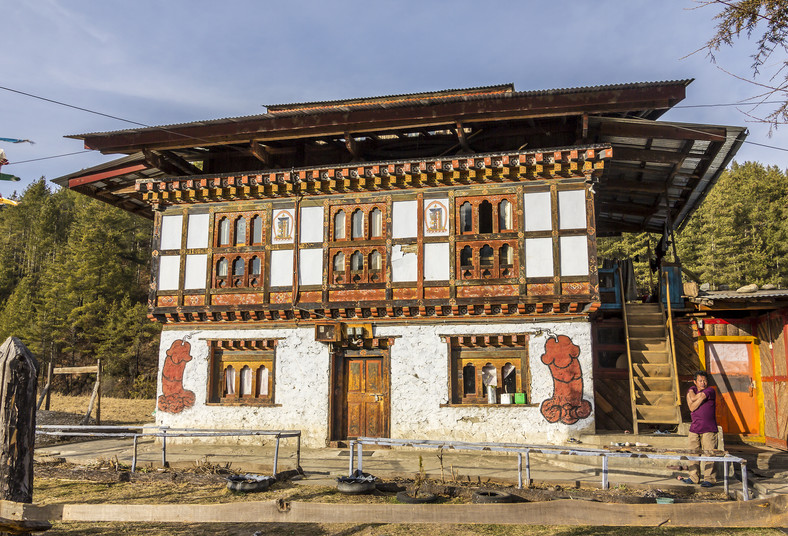 Tradycyjny dom w Bumthang, Bhutan
