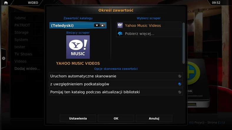 XBMC – określanie zawartości wideo, teledyski