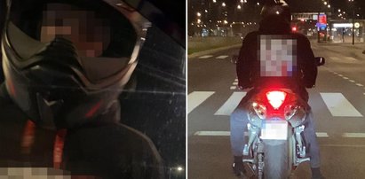 Szalony motocyklista siał grozę na Bemowie. O mały włos nie potrącił rodziny na pasach